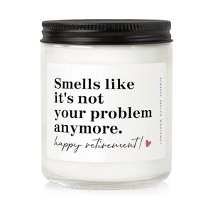 NWT Happy Retirement lavender scented candle